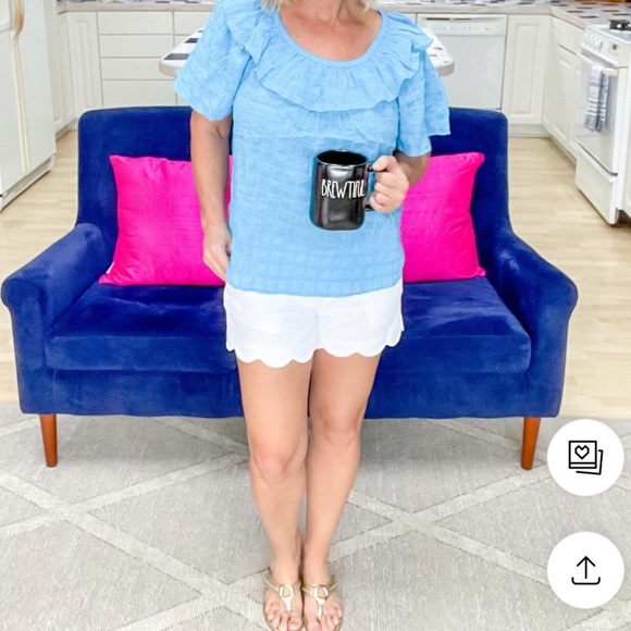 NWT Ann Taylor Ruffle Neck Blouse - Petite Small - Picture 4 of 7